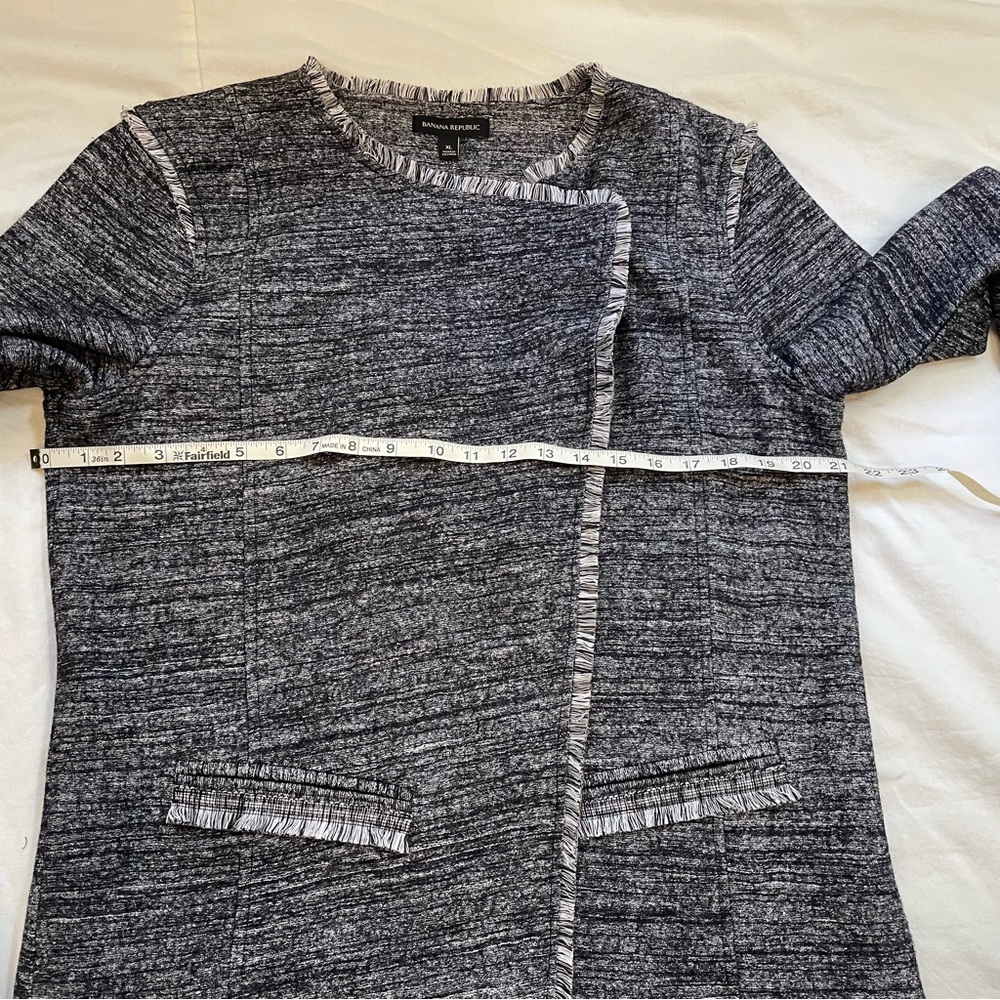Banana Republic XL Preowned Tweed Grey Black Blazer/Jacket for Business/Casual - Picture 13 of 13
